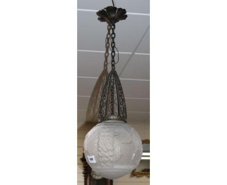 A Muller Freres glass ceiling light