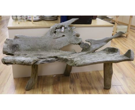 A rustic garden bench W. approx. 170cm