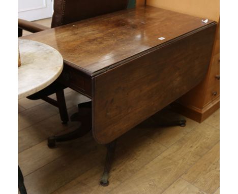 A Regency mahogany Pembroke breakfast table, on pillar and quadruple reeded splayed legs W.101cm