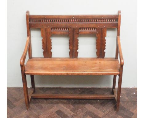 French chestnut hall seat with bobbin turned back 