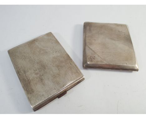 2 hallmarked silver engine turned cigarette cases gross weight 8.6g 