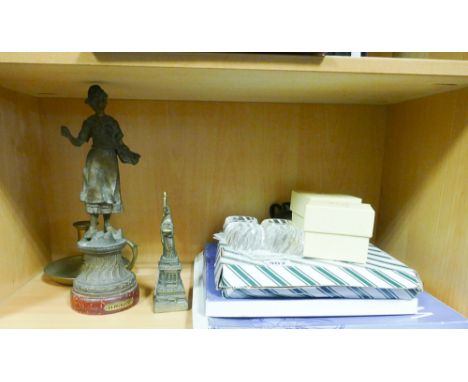 Collection of various plates, candlestick,figure ornament etc. 