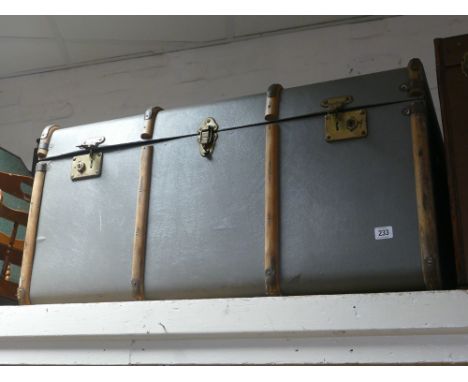 Large grey cabin trunk 