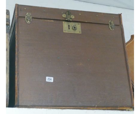 Smaller brown canvas cabin trunk 