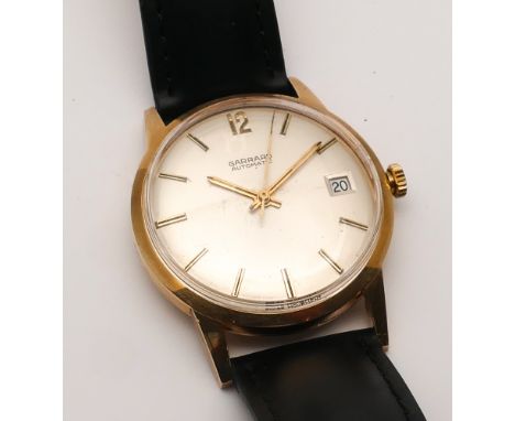 9ct yellow gold gents vintage Garrard automatic wristwatch with calendar aperture   Condition - runs 