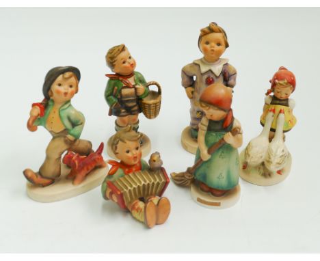 Group of 6 German Hummel porcelain figurines of children 