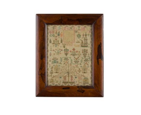 Y TWO 19TH CENTURY SAMPLERS DATED 1809 AND 1836 the first named and dated 'Augnes Boyd, 1809', worked in coloured threads wit