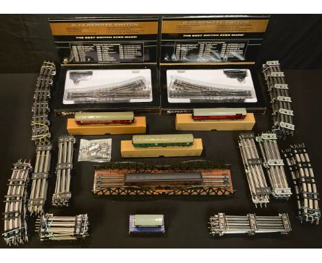 Toys &amp; Juvenalia - a collection of unboxed Lionel track pieces; a Gebruder Bing (Germany) tinplate bridge with track piec