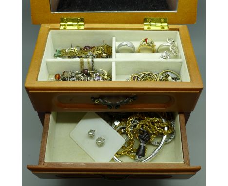 A cabinet of costume jewellery 