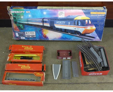 A Hornby Railways Intercity 125 train set and Tri-ang model rail 