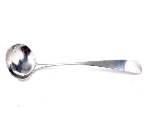 A George III silver West Country cream ladle, by Richard Ferris of Exeter, circa 1800 (no date letter), 13.3cms long - 0.5oz.