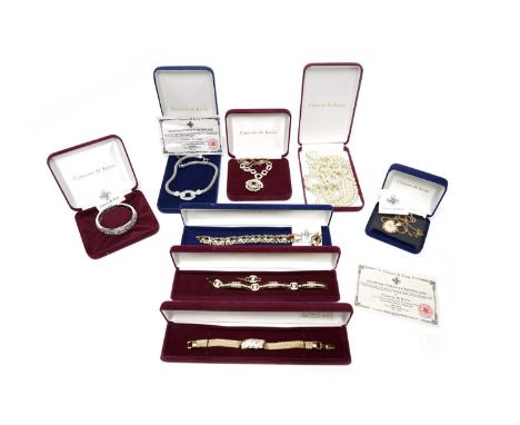 A collection of Camrose and Kross Jacqueline Kennedy reproduction jewellery, each item being a faithful rendering in costume,