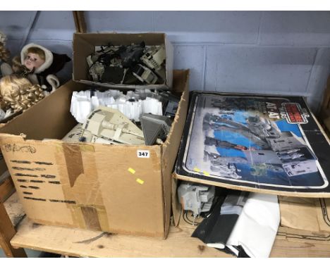 Shelf of Star Wars related items