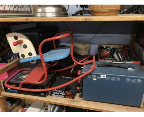 Boxed ZX81 Sinclair, a box of toby jugs, a Sansui SR-212 record player, a Ferrograph series 5, a Triang Gee Gee Horse etc.