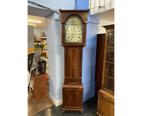 A 19th century mahogany longcase clock, by J. W. Nicholson of Berwick, with 8 day movement and two subsidiary dials
