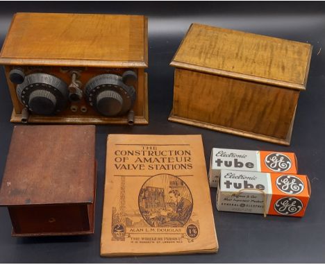 Four Valve 1921 radio kit with accessories and manual. 
