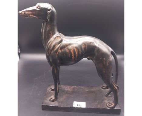 Figure of a Greyhound with bronze effect Patina, [33cm tall head to paw] 