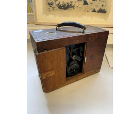 Vintage Film Camera in wooden case: Model 74300 - A, serial no 531, Made By Standard Telephone and Cables Ltd London. 