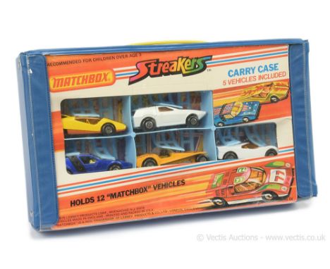 Matchbox Superfast North American issue Streakers Carry Case gift set containing (1) 7b Hairy Hustler; (2) 33b Datsun 126X - 