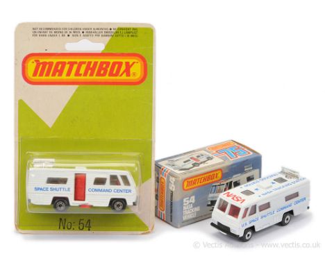 Matchbox Superfast 2 x 54e NASA Tracking Vehicle - both are clear windows, red interior, gloss black base - (1) RARE BRIGHT R