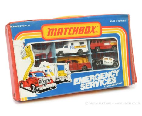 Matchbox Superfast Emergency Services US Issue Carry Case Gift Set - containing (1) 10c Plymouth Gran Fury Police Car - black