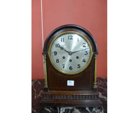 An early 20th Century German inlaid mahogany bracket clock
