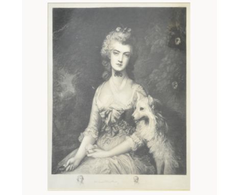 Arnand Mathey, After Thomas Gainsborough, Mrs Robinson, engraving, published 1901, 60 x 48cm, four other portrait prints and 