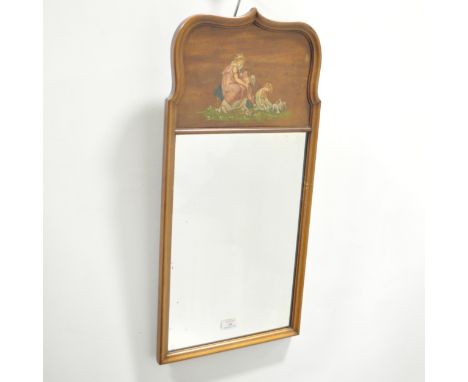 Wall mirror Chippendale style fretted frame, rectangular plate, height 63cm, width 37cm; and an Edwardian pier glass with pai