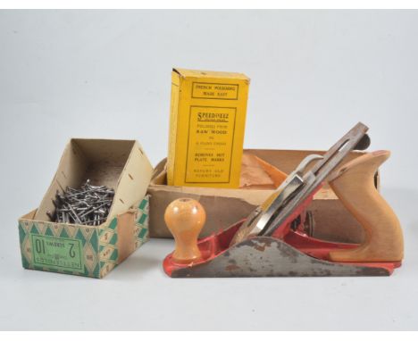 Collection of woodworking planes, including Stanley, Marples, and other hand tools.