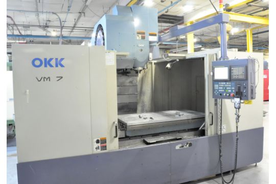 okk mdl vm 7 cnc vertical machining center fanuc series okk cnc