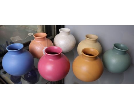 Set of six Poole vases