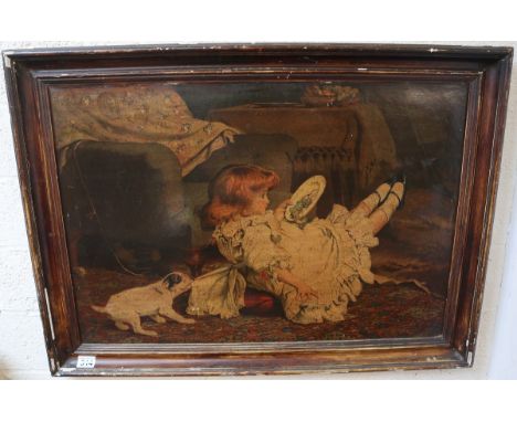 Pears print of girl and dog