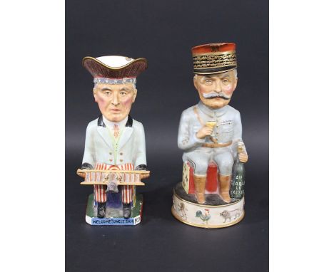 WILKINSON WW1 TOBY JUGS - SIR FRANCIS CARRUTHERS GOULD two Toby Jugs from a set of Allied Commanders designed by Sir Francis 