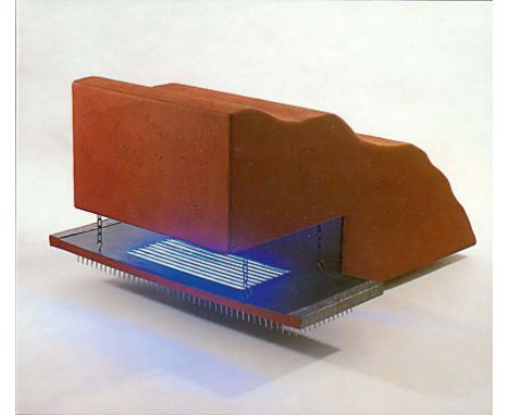 DAVID HUGO (1958-2013) - MIXED MEDIA SCULPTURE a mixed media sculpture entitled 'Black Light', consisting of a terracotta col