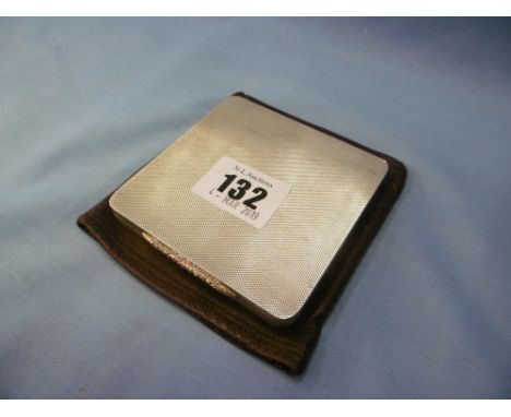 An art deco engine turned hallmarked silver compact weight 175 grams 