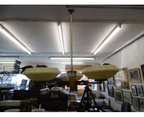 A 1950s three branch hanging light