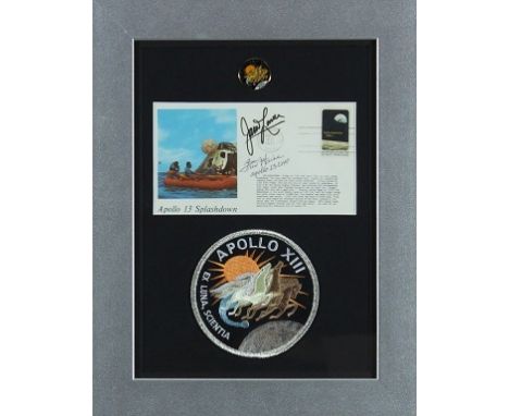 Apollo 13 This cover is hand signed by both Lovell and Haise and included the official mission badge and pin. This item comes
