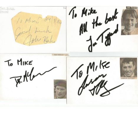 Jockeys and Trainers signed 6x4 white index card collection. 50+ cards. Dedicated to Mike or Michael. Some of signatures incl