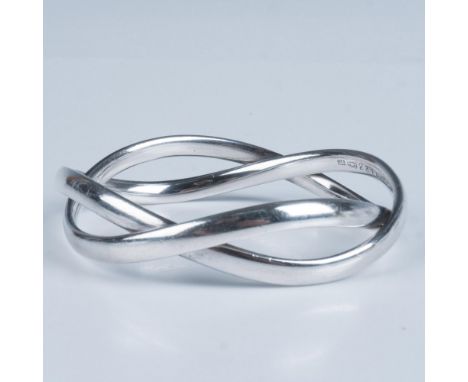 Twisted silver bangle bracelet. Georg Jensen 925 impressed mark. 237B. Issued: 20th centuryDimensions: 9.5" dia. Manufacturer