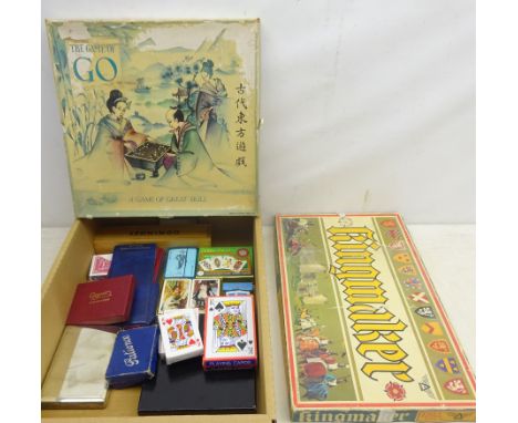 Collection of  playing cards, dominoes and board games including 'Ariel' Kingmaker etc Condition Report Click here for furthe