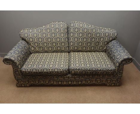 Three seat traditional style sofa upholstered with optional cushions, W210cm