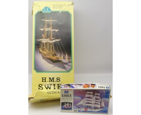 HMS Swift model Ship kit & 1/350 scale model of HMS Eagle both boxed (2) Condition Report Click here for further images, cond