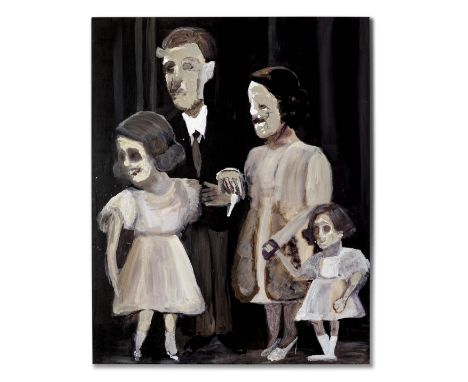 GENIEVE FIGGIS (B. 1972)Family Portrait 2015 signed and dated 2015 on the reverseacrylic on panel99.9 by 79.9 cm.39 5/16 by 3