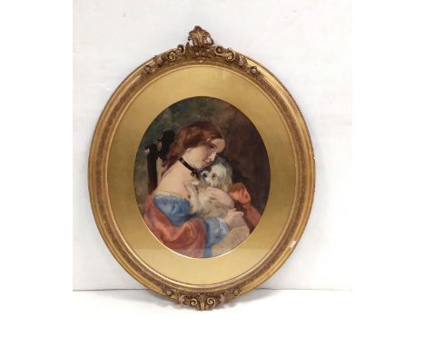 Vict Oval Coloured Print Dimensions including frame: 72cm W x 90cm