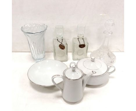 Misc Box, Ships Decanter, Vases, Ware Etc