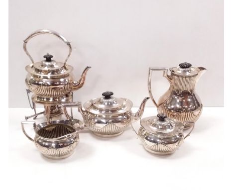 Silver Plated Tea Service &amp; Spirit Kettle 