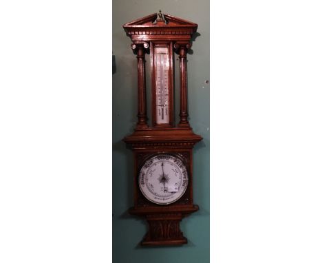 Vict Oak Aneroid Barometer by John Mason
