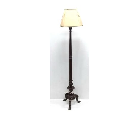 Walnut Standard Lamp &amp; Shade 