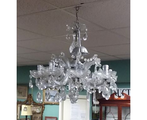 8 Arm Cut Glass Chandelier 