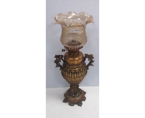 Vict Gilt Oil Lamp